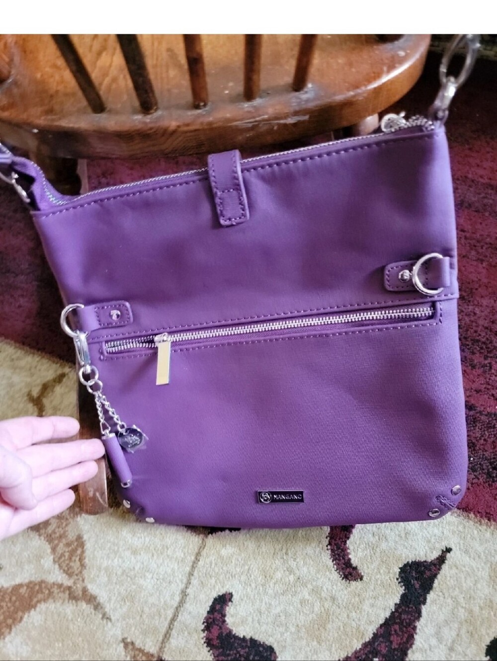 Joy Mangano Purple Handbag- Stylish Everyday Shoulder Bag